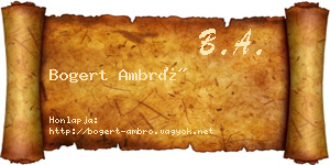 Bogert Ambró névjegykártya